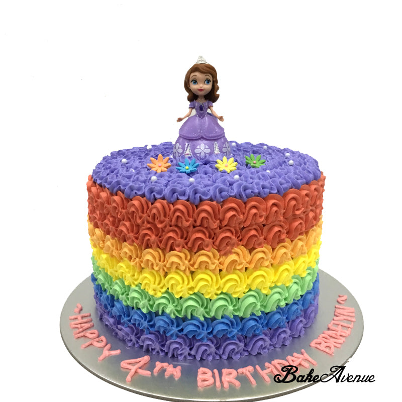 Sofia Rainbow Cake with topper (Design 2)