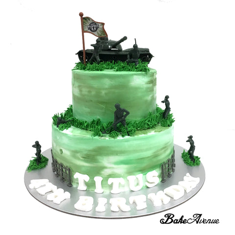 Soldier/ Army Theme 2-Tiers Cake