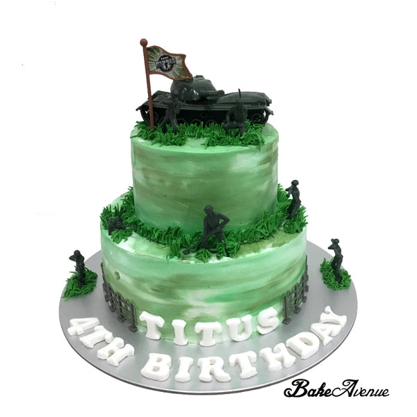 Soldier/ Army Theme 2-Tiers Cake