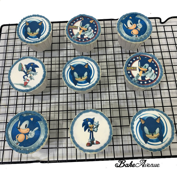 Sonic icing image Cupcakes