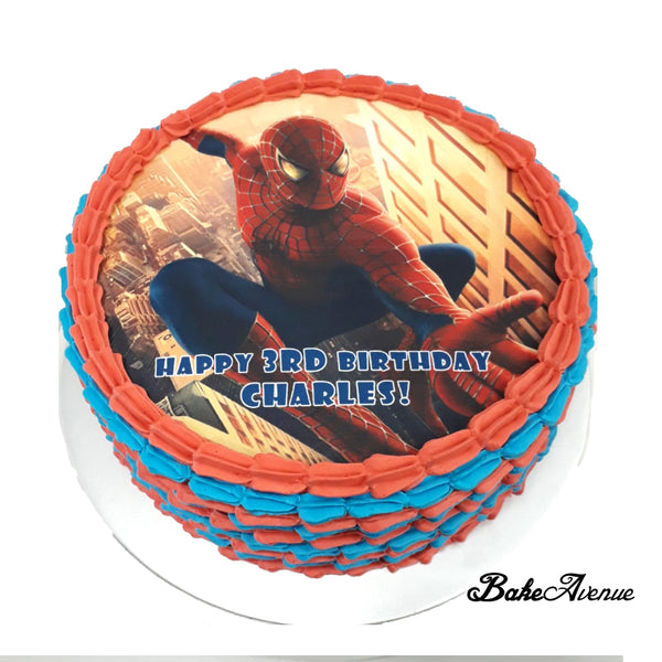 Avengers - Spiderman icing image Ombre Cake