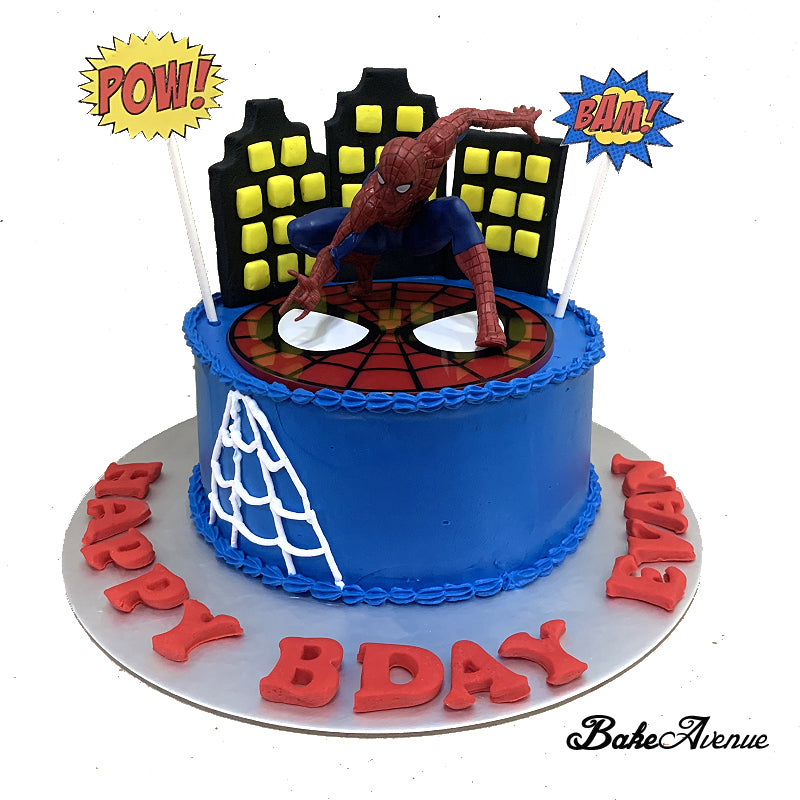 Spiderman Toppers Ombre Cake (Smooth finish)