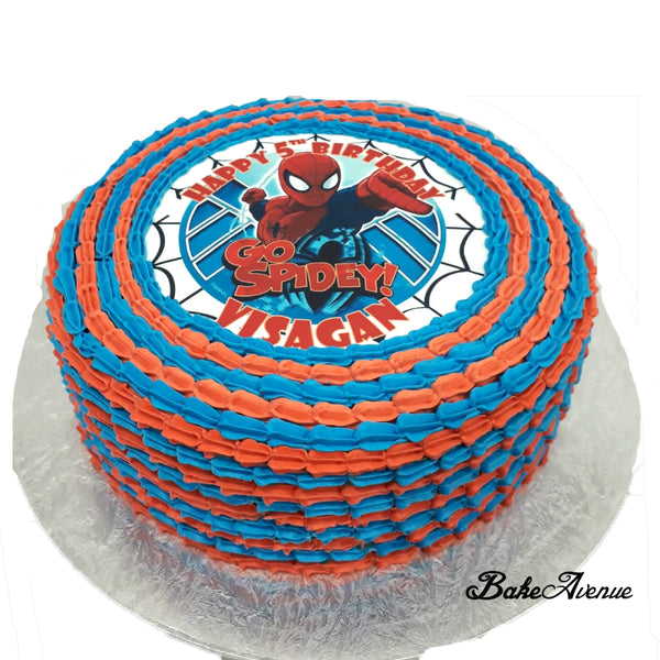 Avengers - Spiderman icing image Ombre Cake