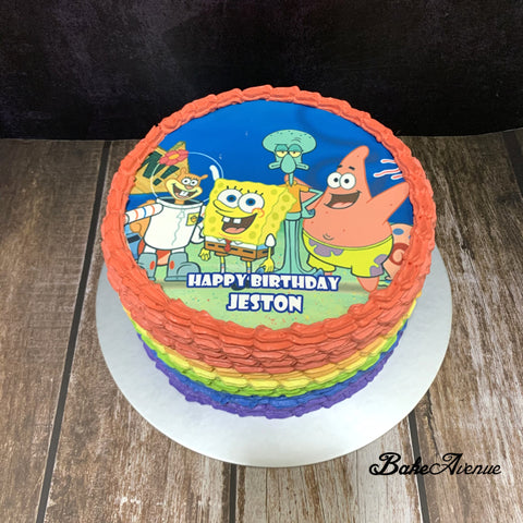 Spongebob icing image Rainbow Cake