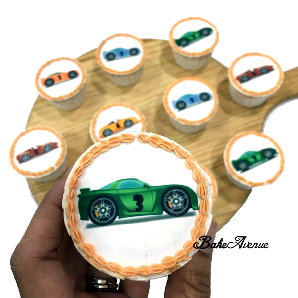 Sports Car icing image Cupcakes