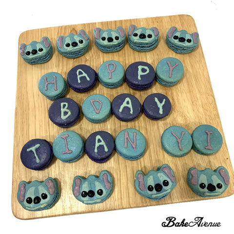 Stitch + Alphabet Macarons