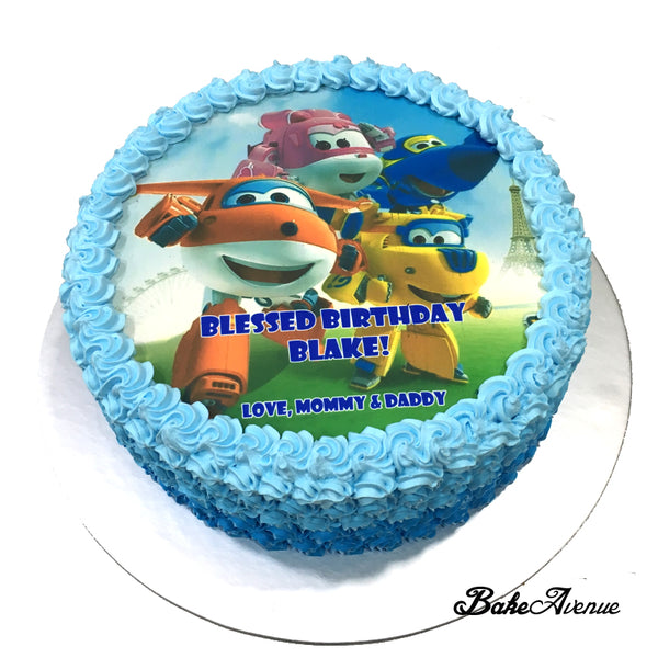 Super Wings icing image Ombre Cake