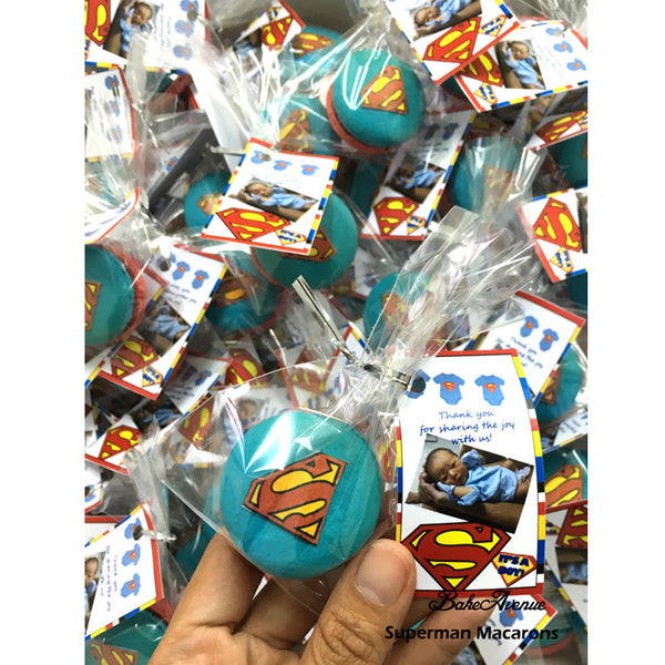 Superhero Macarons (Superman Logo)
