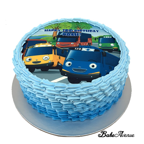 Tayo Bus icing image Ombre Cake