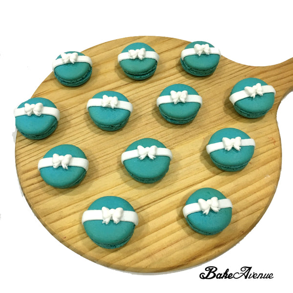 Tiffany Blue (with Ribbon) Macarons