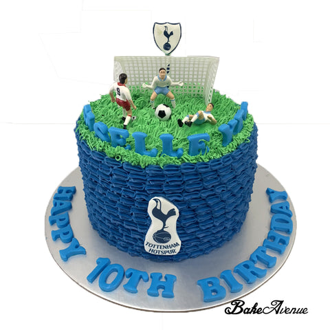 Sports Soccer Rainbow Cake with toppers (Tottenham Hotspur Football)