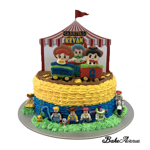 Toy Story Macaron Topper Ombre Cake (With Carnival design)