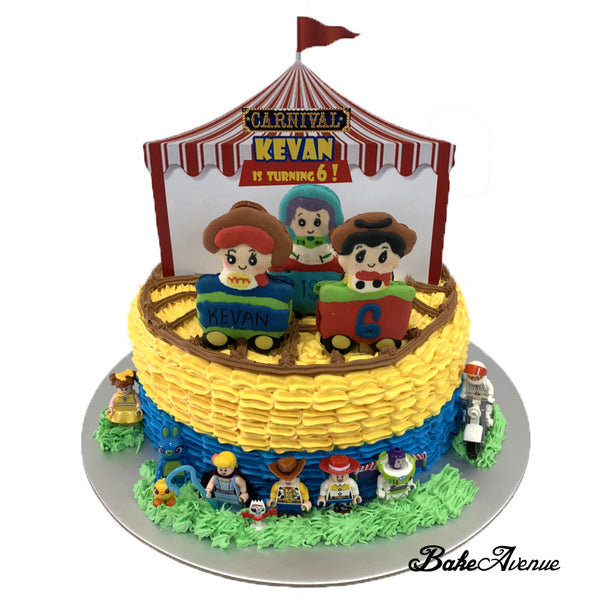 Toy Story Macaron Topper Ombre Cake (With Carnival design)