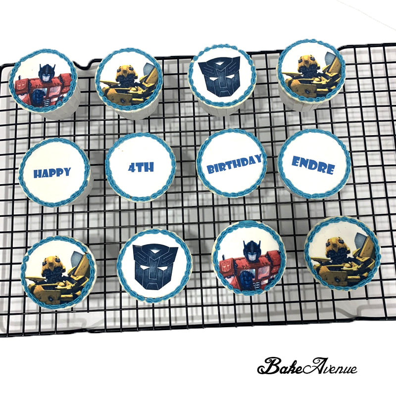Transformers icing image Cupcakes
