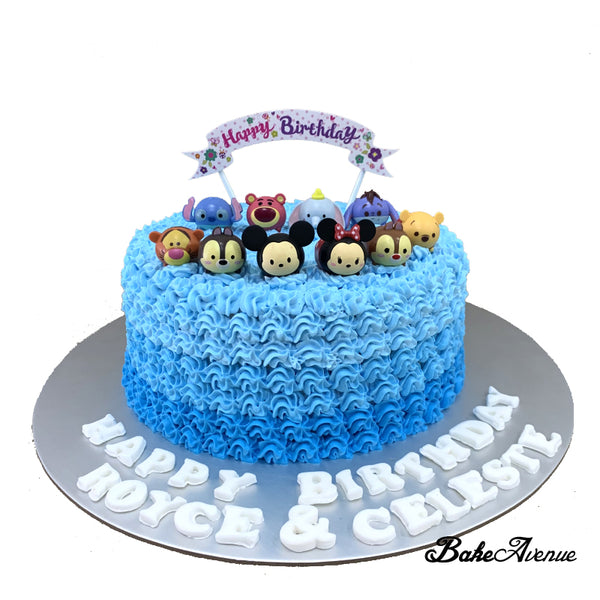 Tsum Tsum Ombre Cake with toppers Design 2