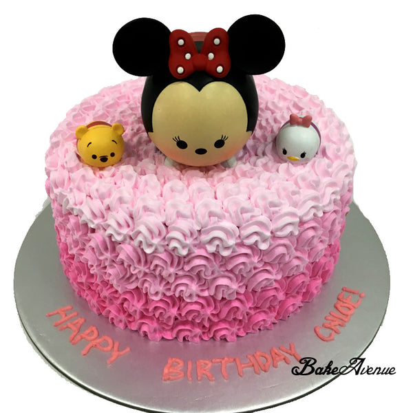 Tsum Tsum Ombre Cake with toppers Design 1