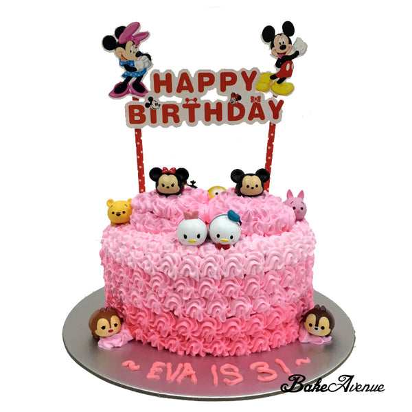 Tsum Tsum Ombre Cake with toppers Design 2