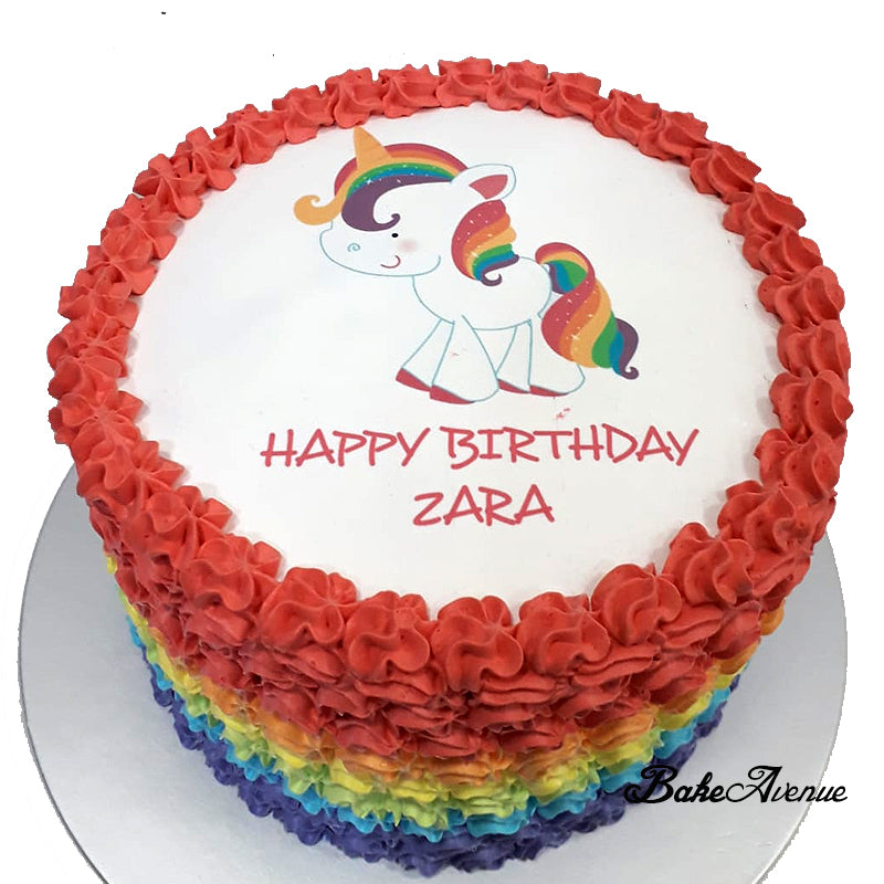 Unicorn icing image Rainbow Cake