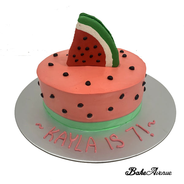 Watermelon Macaron Topper Cake