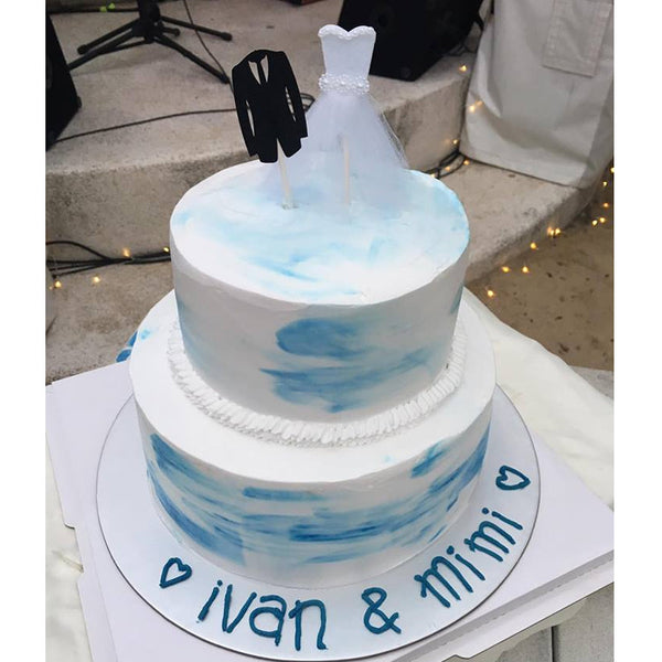 wedding 2 tiers cake / beach theme cake