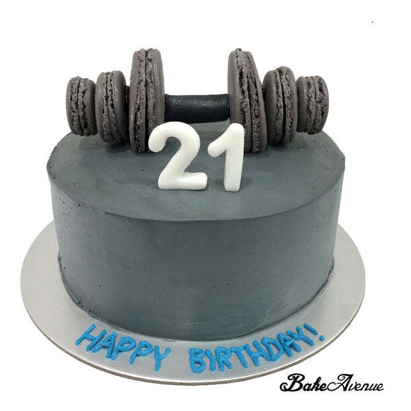 Weight Lifting Dumbbell Macaron Topper Cake