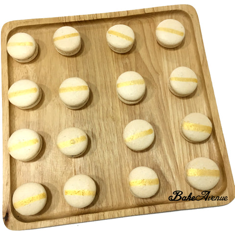 White Macarons with gold strip