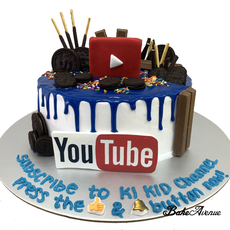 YouTube Theme Drip Cake