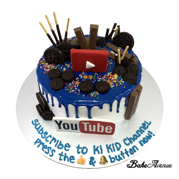 YouTube Theme Drip Cake