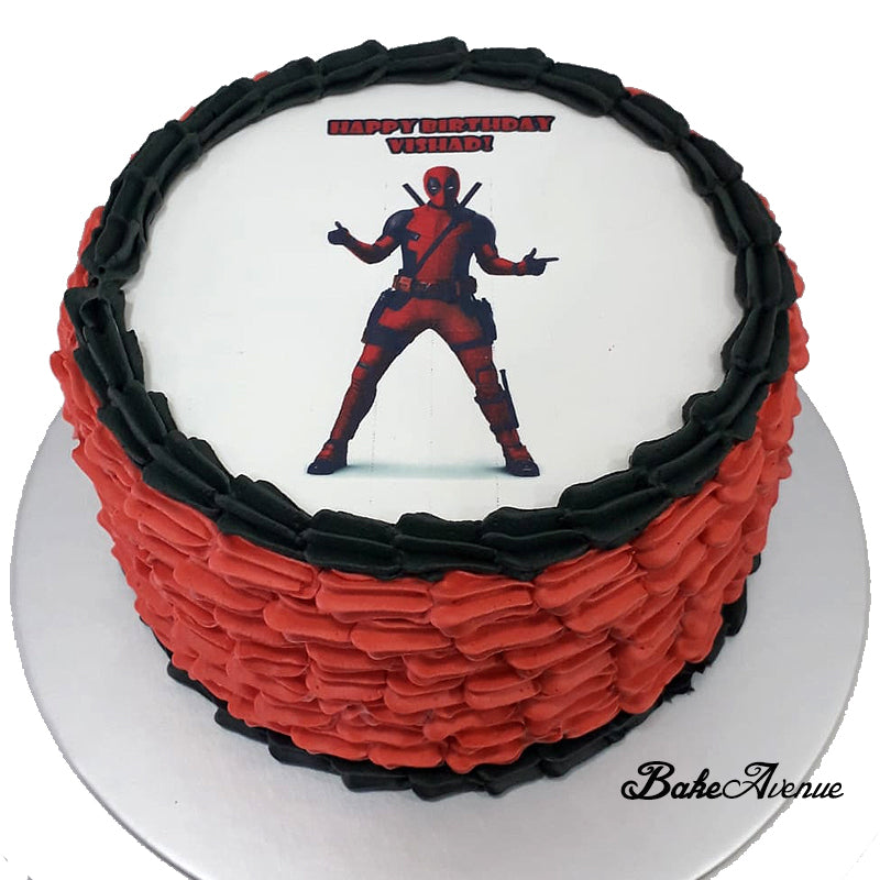 Deadpool icing image Ombre Cake