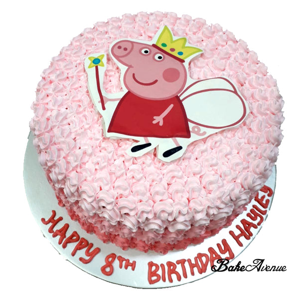Peppa Pig icing image on fondant Ombre Cake